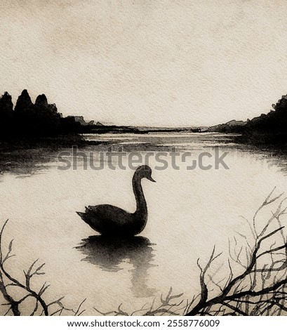 Similar – Image, Stock Photo Graceful swan swimming on lake