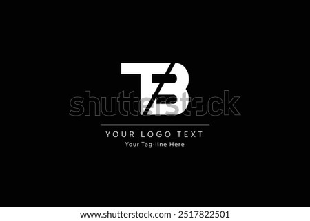 Initial letters F, T, B, FTB, FBT, TFB, TBF, BFT or BTF overlapping, interlock, monogram logo, white color on black background