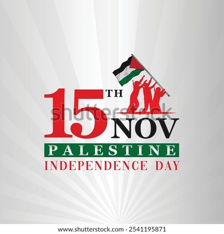 Happy Palestine independence day post. Palestine Independence Day typography design. Celebrating independence day. 15 November. Save Palestine, Palestine flag. Social media post, vector illustration