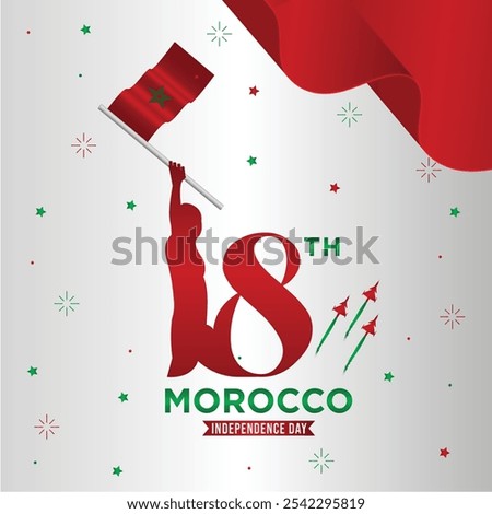 Happy Morocco Independence Day Design Banner. Celebrate Morocco Independence Day. Moroccan National Day. 18th November, Proud Nation, Social media post for morocco people, poster, vector illustration