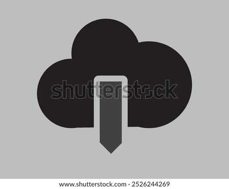 Cloud Technology Rounded Line Icon.Collection cloud with arrow line icon. Upload and download cloud arrow vector symbols. Clouds with arrows up and down isolated blue signs.
