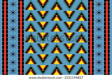 Geometric fabric patterns are made up of seamless triangles and squares, suitable for textiles, carpets, clothing, and decoration