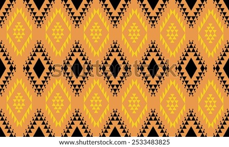 Geometric fabric patterns are made up of seamless triangles and squares, suitable for textiles, carpets, clothing, and decoration