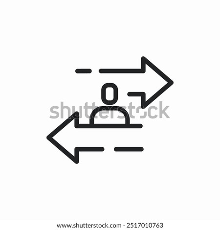 person arrows swap icon sign vector