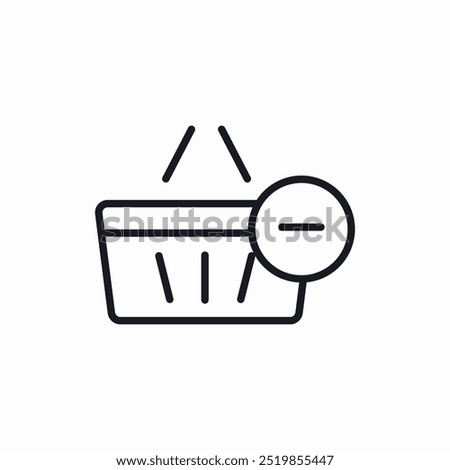 shopping basket minus remove icon sign vector