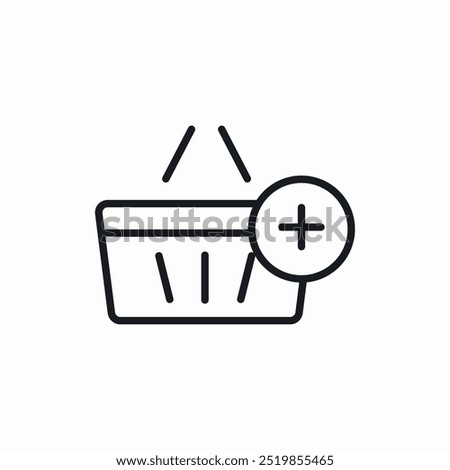 shopping basket plus add icon sign vector