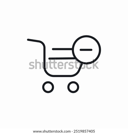 shopping trolley minus remove icon sign vector