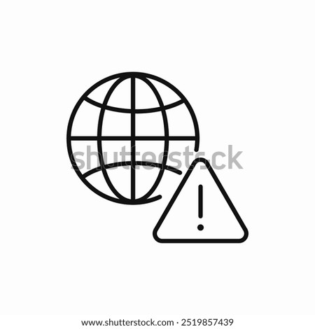 exclamation mark world globe icon sign vector