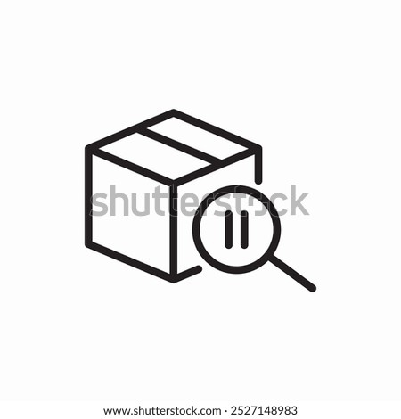 cargo box scan pause icon sign vector