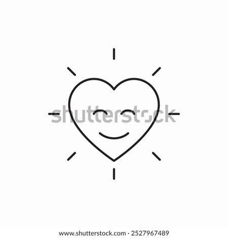 smile heart icon sign vector