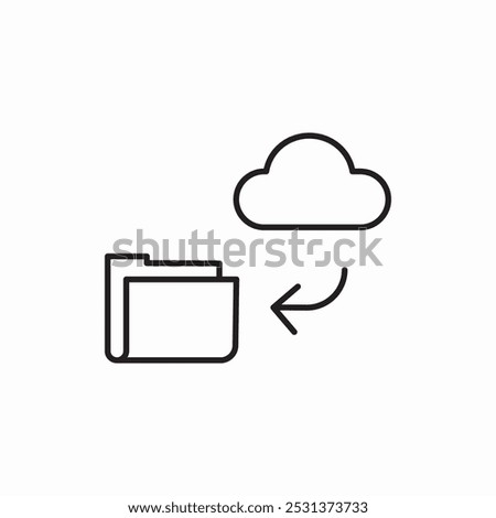 cloud transfer folder icon sign vector