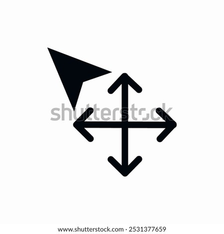 line cursor move arrow icon sign vector