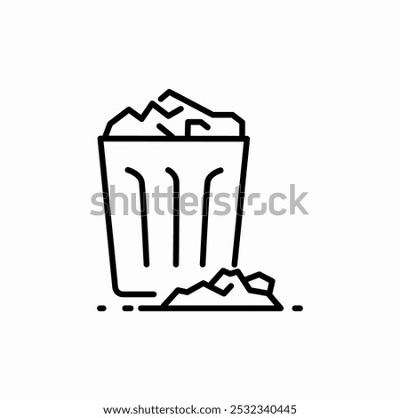 full trash bin icon sign vector