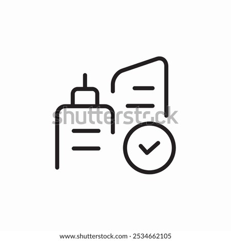 skyscraper check mark icon sign vector