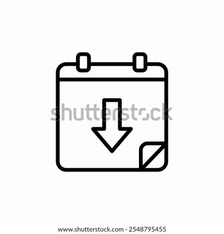 calendar data download icon sign vector