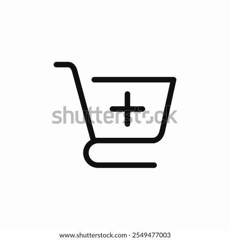 shopping cart plus add icon sign vector