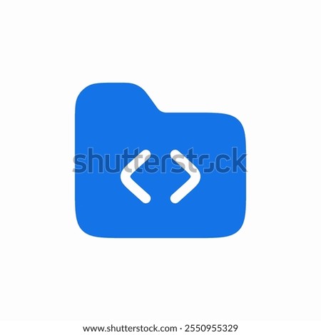 solid folder code programming icon sign vector