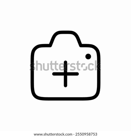 photo camera add plus create icon sign vector