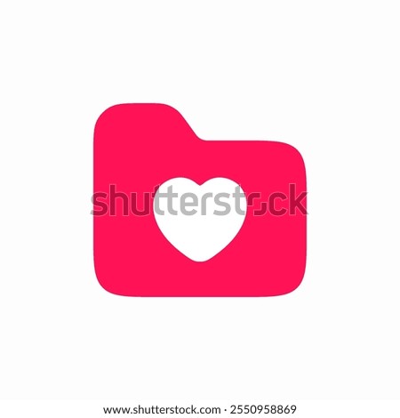 folder love heart favorite icon sign vector