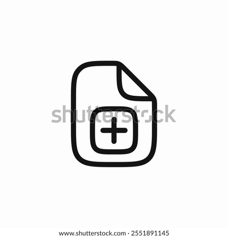 add create file plus icon sign vector