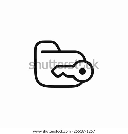 folder key protection safety icon sign vector