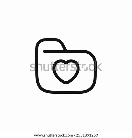 folder heart favorite icon sign vector