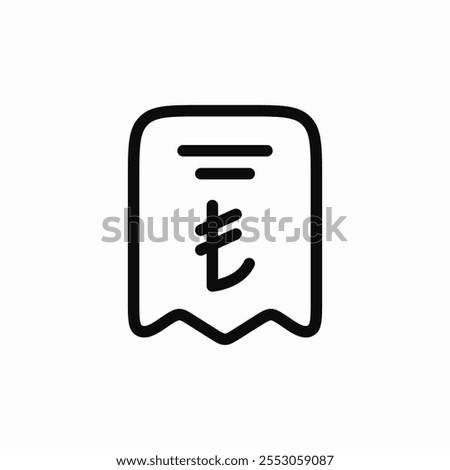 check bill turkish lira icon sign vector