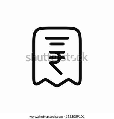 check bill rupee icon sign vector