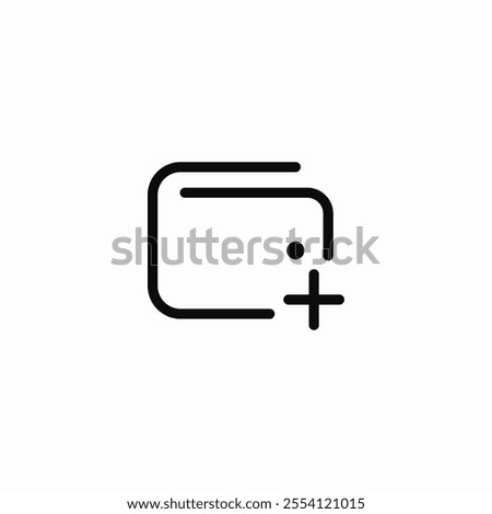 digital wallet plus add create icon sign vector