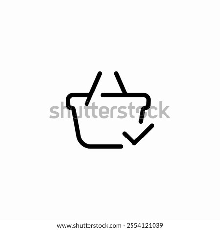 shopping basket check mark icon sign vector