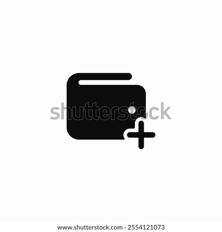 digital wallet plus add icon sign vector