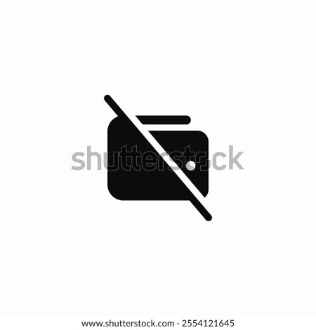 digital wallet turned off icon sign vector