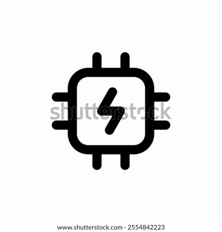 cpu energy electrcity icon sign vector