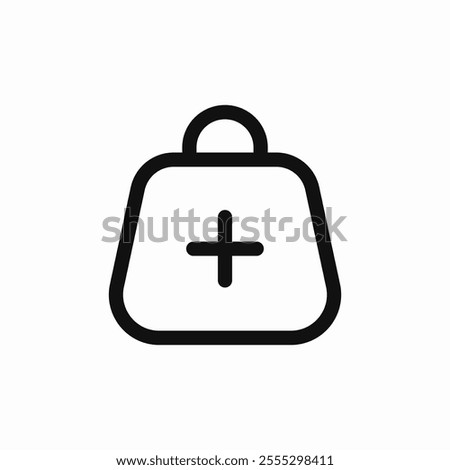 shopping bag plus add icon sign vector