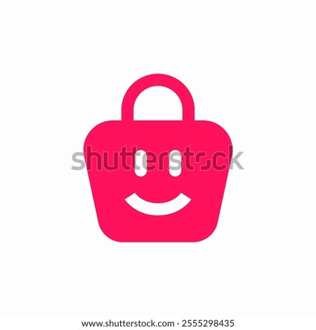 shopping bag happy face icon sign vector