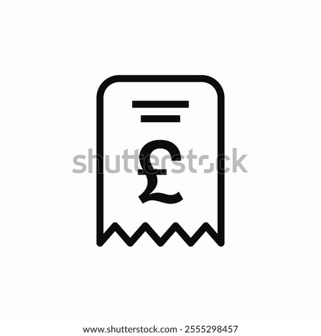 UK pound receipt check bill icon sign vector