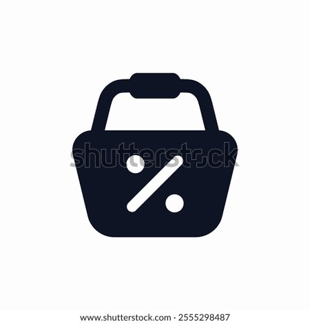 shopping basket percent discount icon sign vector