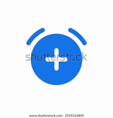 alarm clock add plus create icon sign vector