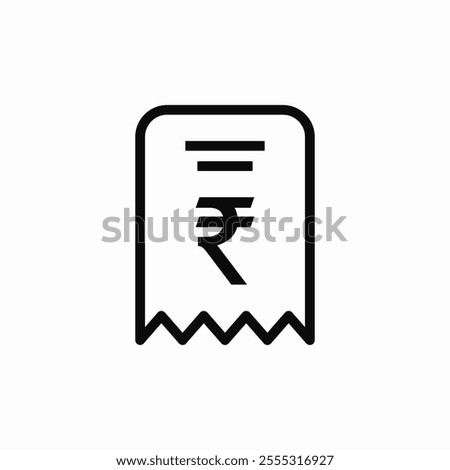 indian rupee receipt check bill icon sign vector