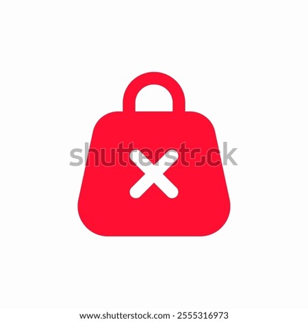 delete shopping bag icon sign vector