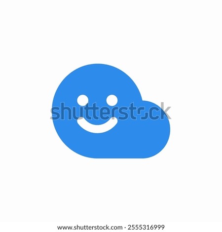 cloud happy face icon sign vector