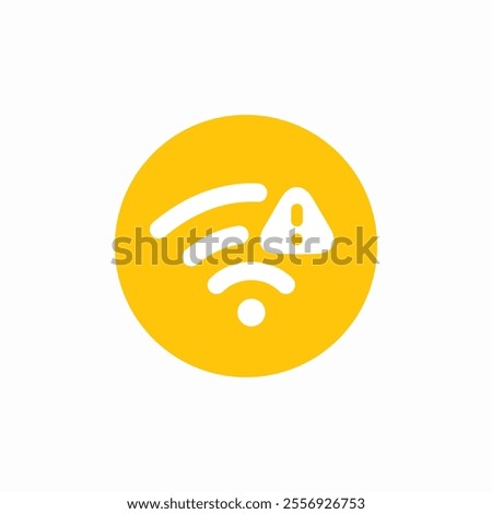 wifi internet error exclamation mark button icon sign vector