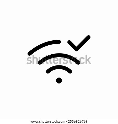 wifi internet connected check mark icon sign vector