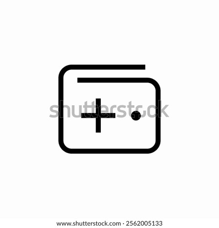 digital wallet add plus create icon sign vector