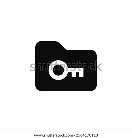 folder lock key icon sign vector