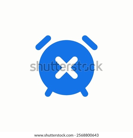 delete alarm clock icon sign vector