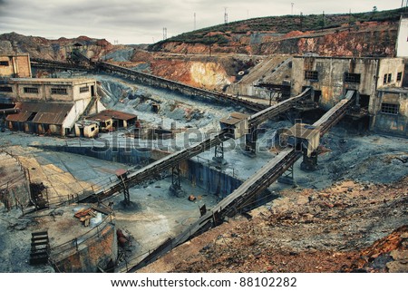 Abandoned mines copper, gold and silver of Tharsis, Huelva - Spain