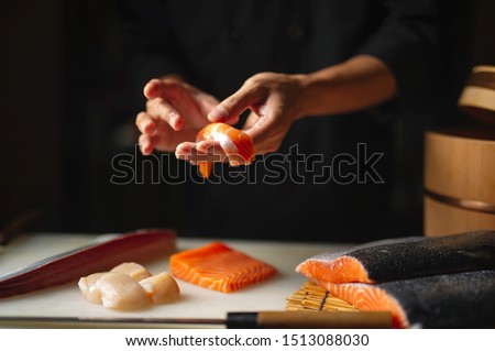 Similar – Image, Stock Photo Sushi with knife and fork