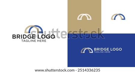 The bridge logo is suitable for companies engaged in B2B or building companies