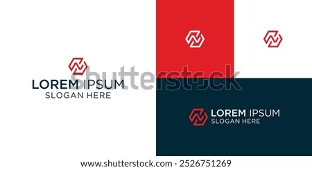 Hexagon letter N logo vector with modern gradient concept